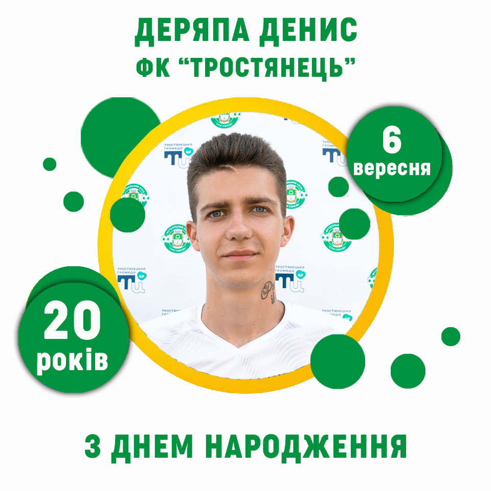 Денис Деряпа – 20 років
