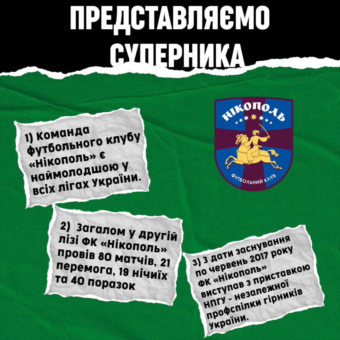 Представляємо суперника ФК “Нікополь”