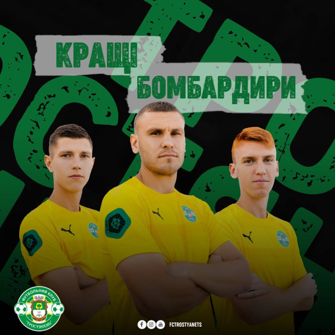 Трійка кращих бомбардирів ФК “Тростянець”