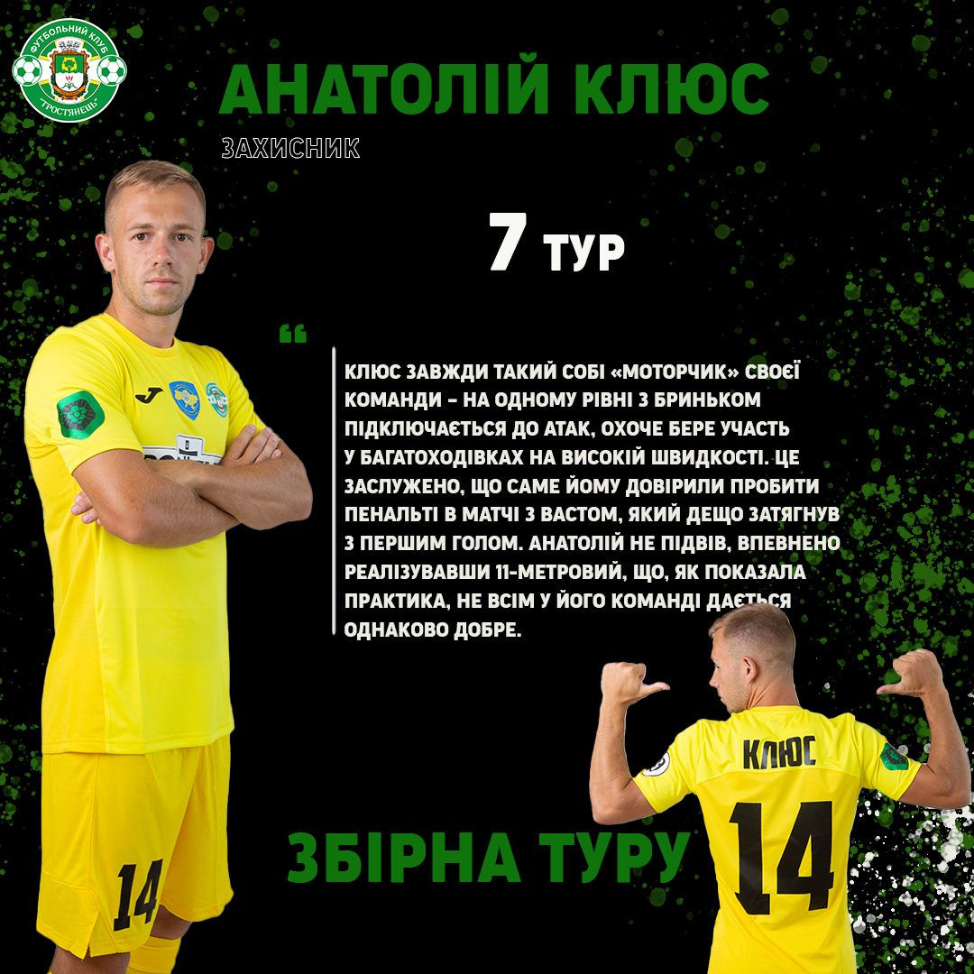 ✅Анатолій Клюс та Антон Яременко у збірній Другої ліги (7 тур)💪🏼