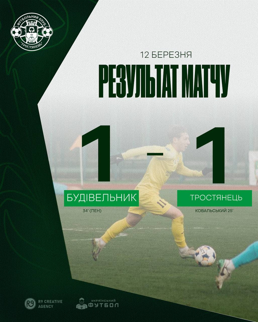 Результат матчу Будівельник – Тростянець