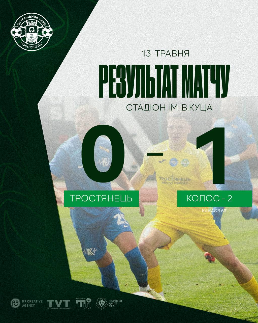 Результат матчу Тростянець – Колос – 2